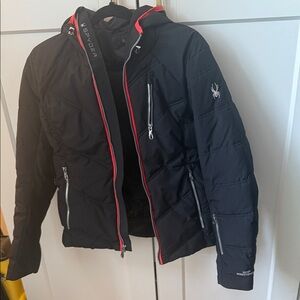 Worn once - Spyder Women’s Black and Pink Ski Jacket